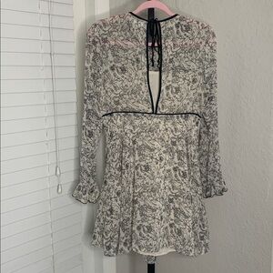 Urban outfitters Kimchi Blue dragonfly sheer Floral Long Sleeve fairy Dress